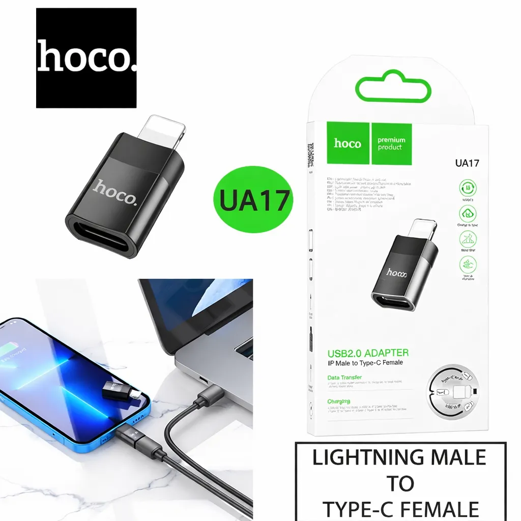 CN Hoco Lightning to Type-C UA17 Black