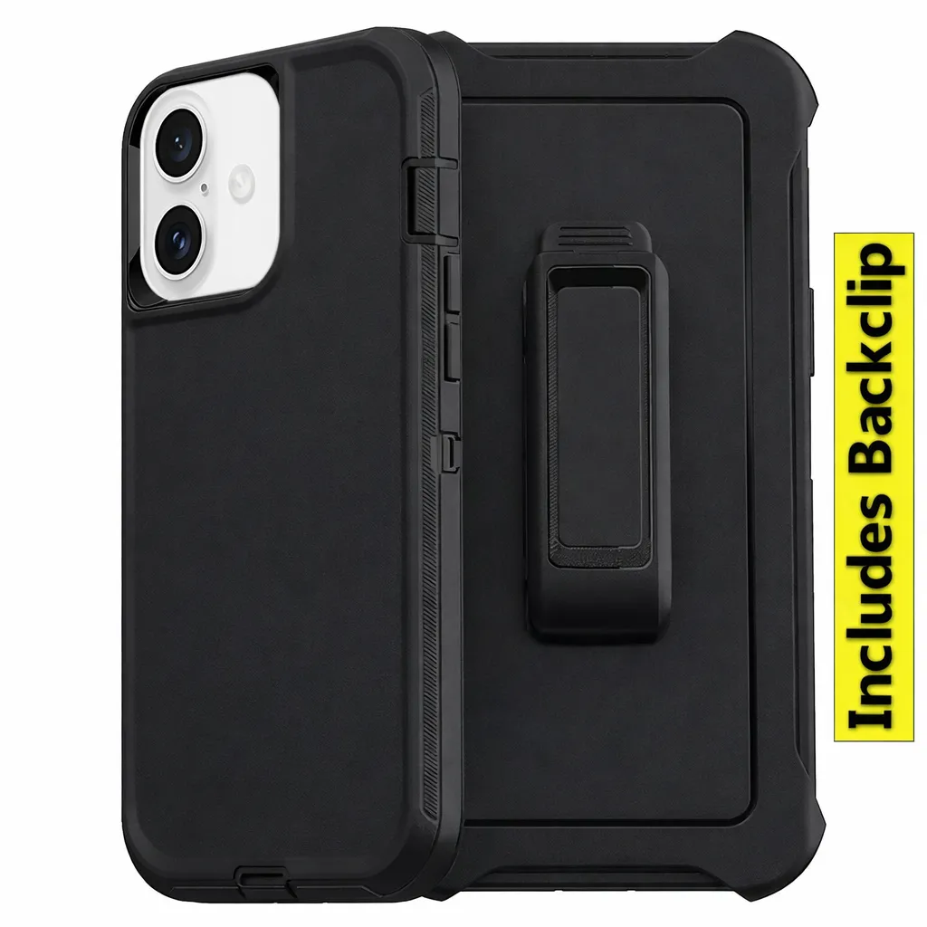 OTDR Black Triple Protection W/ Clip for Apple iPhone 16