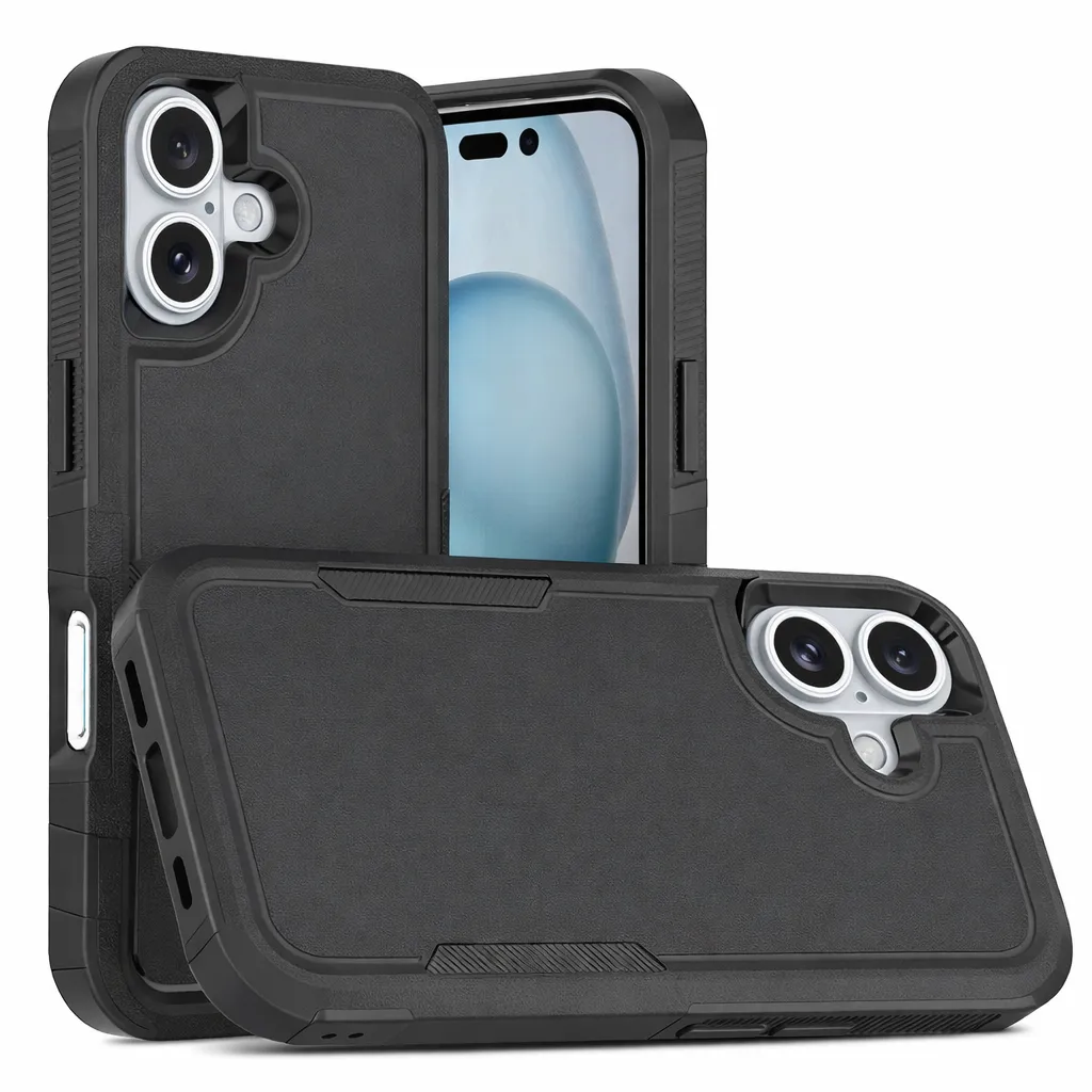 OTCR Black Comm Lite Case for Apple iPhone 16
