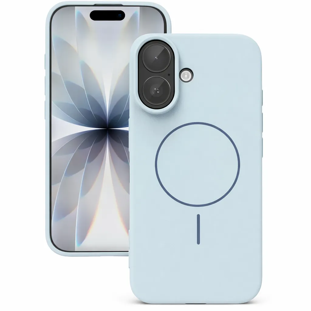TPU Sky Blue MagSafe Vibrant Silicone Case for Apple iPhone 16