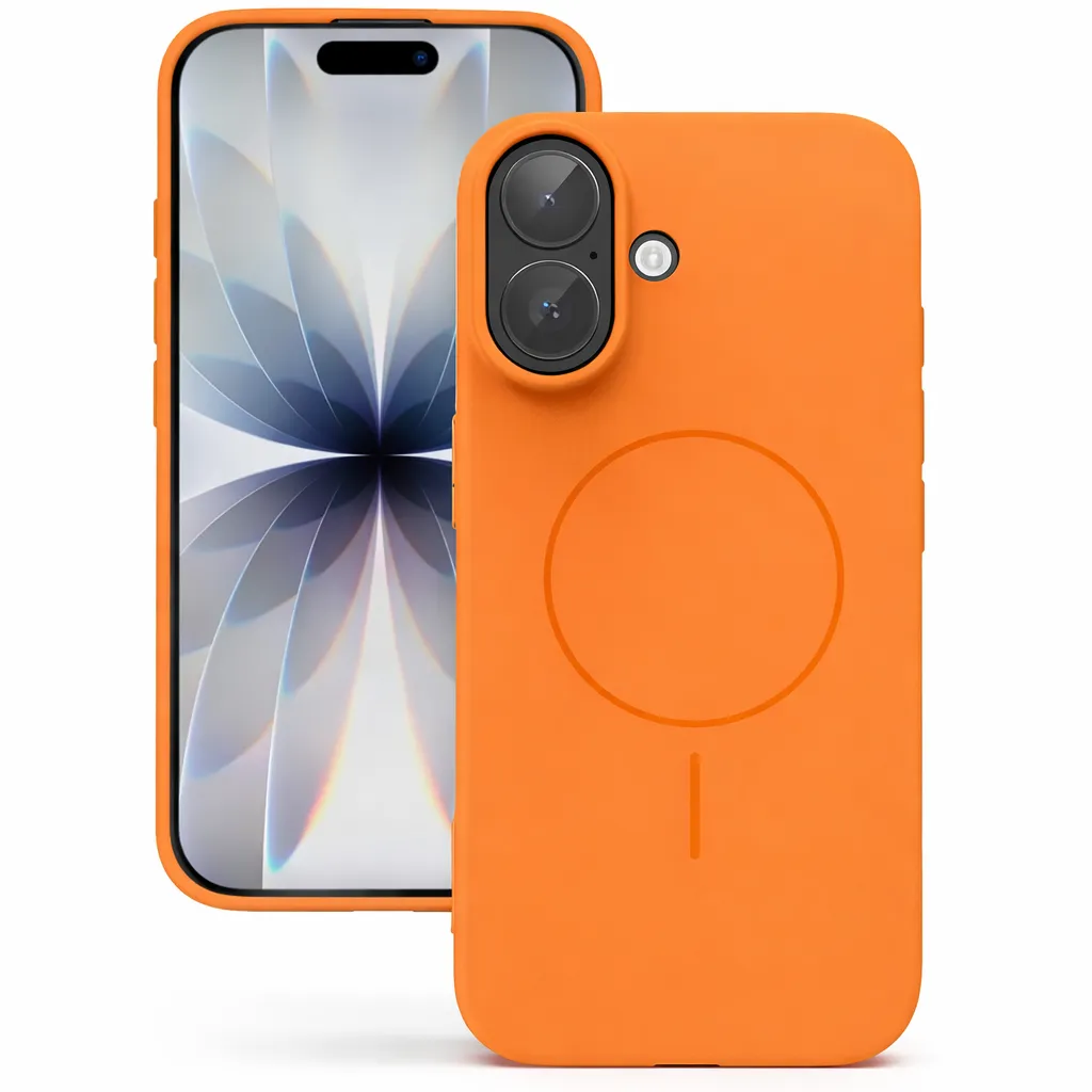 TPU Orange MagSafe Vibrant Silicone Case for Apple iPhone 16