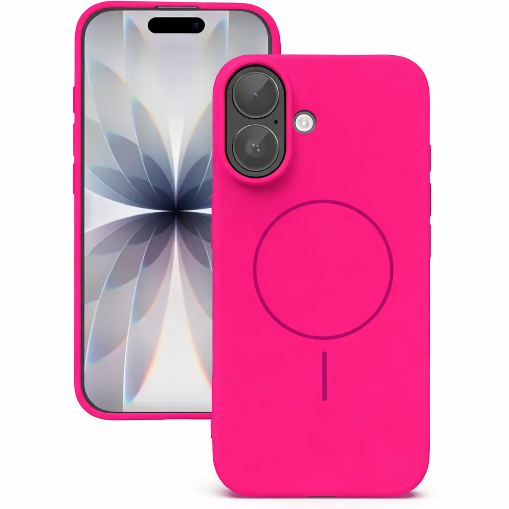 TPU Hot Pink MagSafe Vibrant Silicone Case for Apple iPhone 16