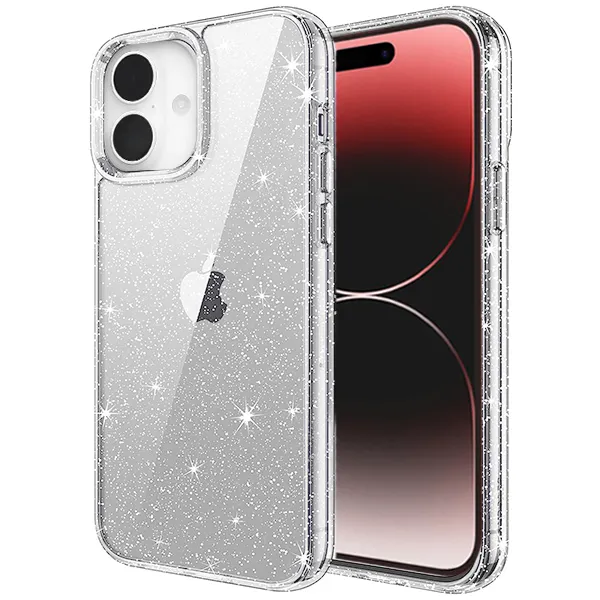 OTCR Clear Sparkly Transparent Armor for Apple iPhone 16 Plus