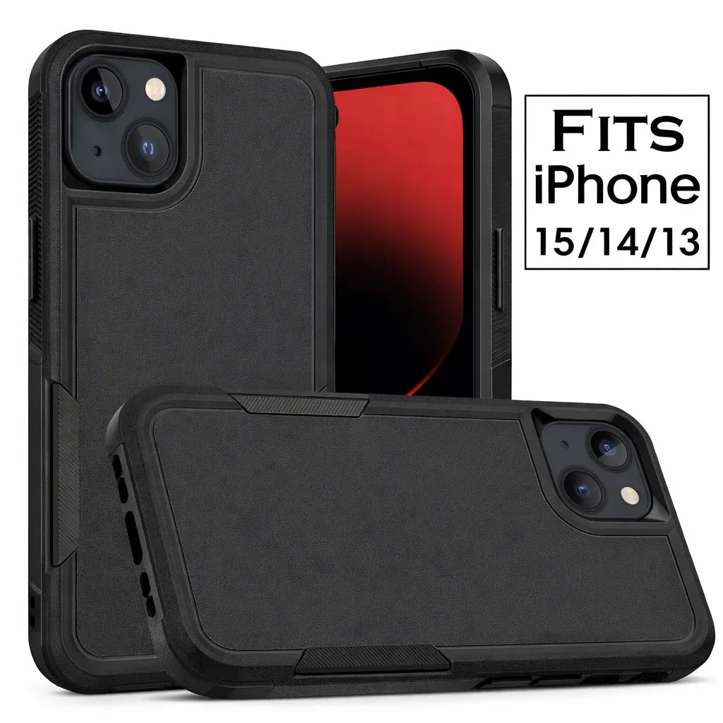 OTCR Black Comm Lite Case for Apple iPhone 13 (6.1)