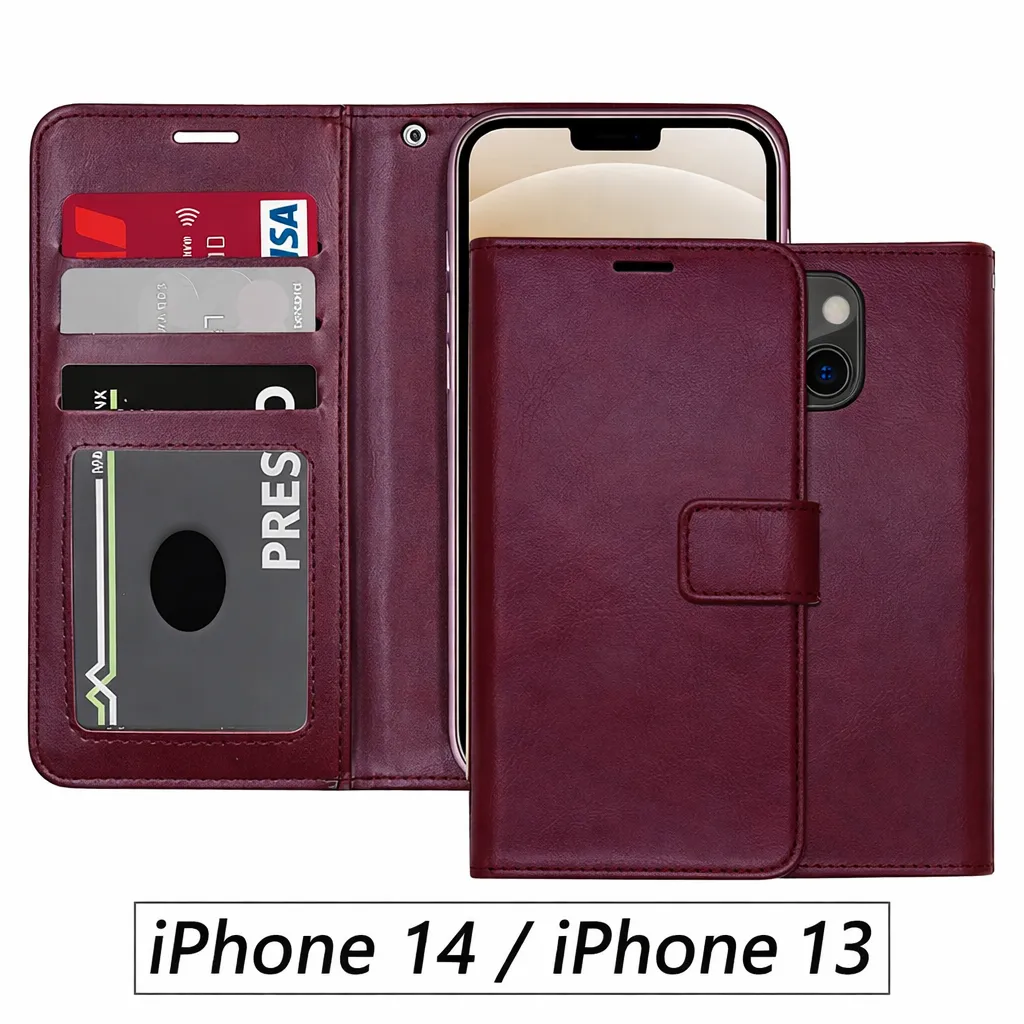 POU Wine Photo ID Wallet for Apple iPhone 13 (6.1)
