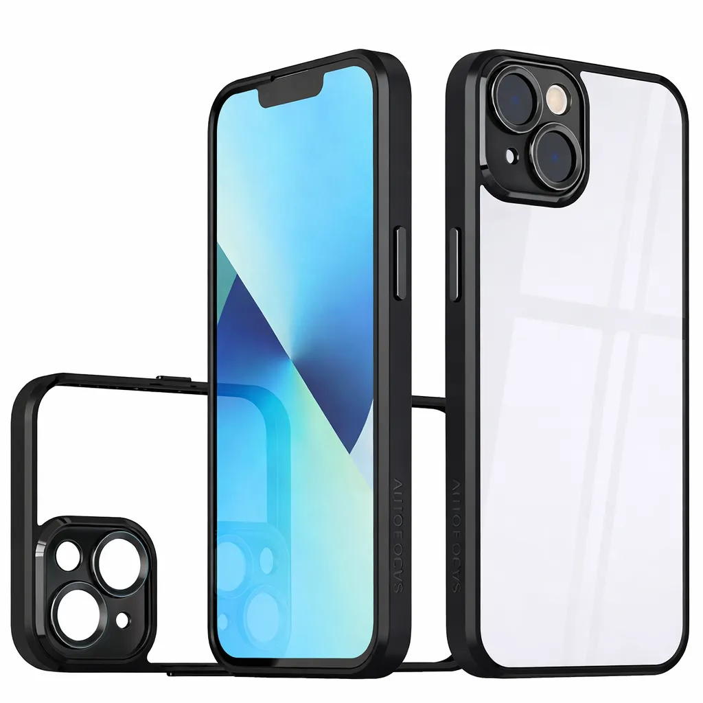 OTCR Black Cam Shield Case for Apple iPhone 14 (6.1)