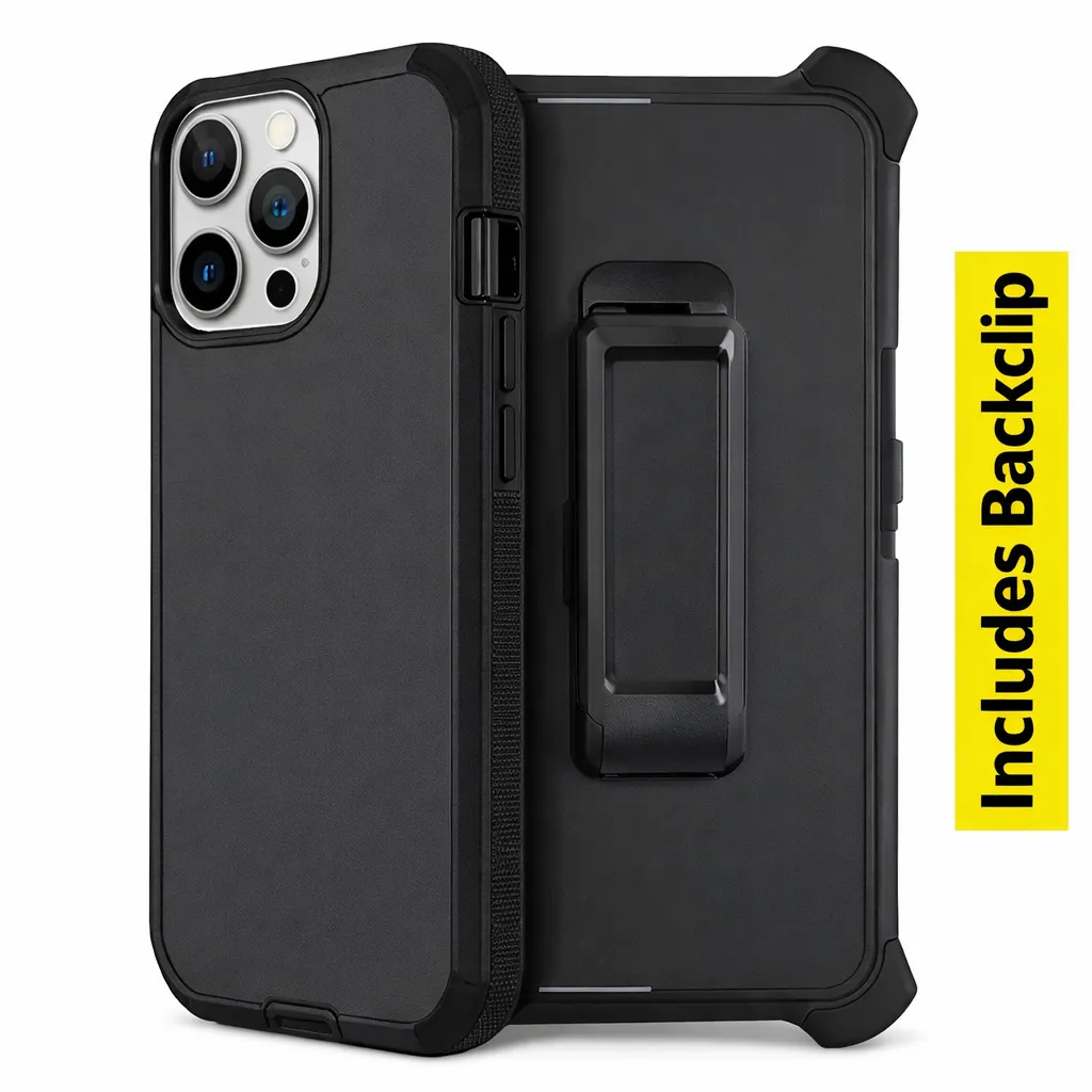 OTDR Black Triple Protection W/ Clip for Apple iPhone 15 Pro Max (6.7)
