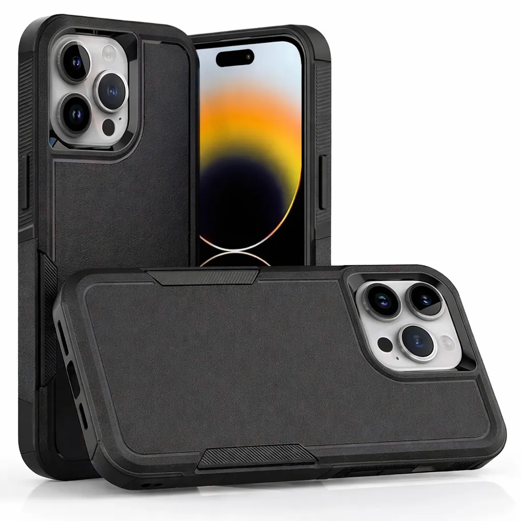 OTCR Black Comm Lite Case for Apple iPhone 15 Pro Max (6.7)