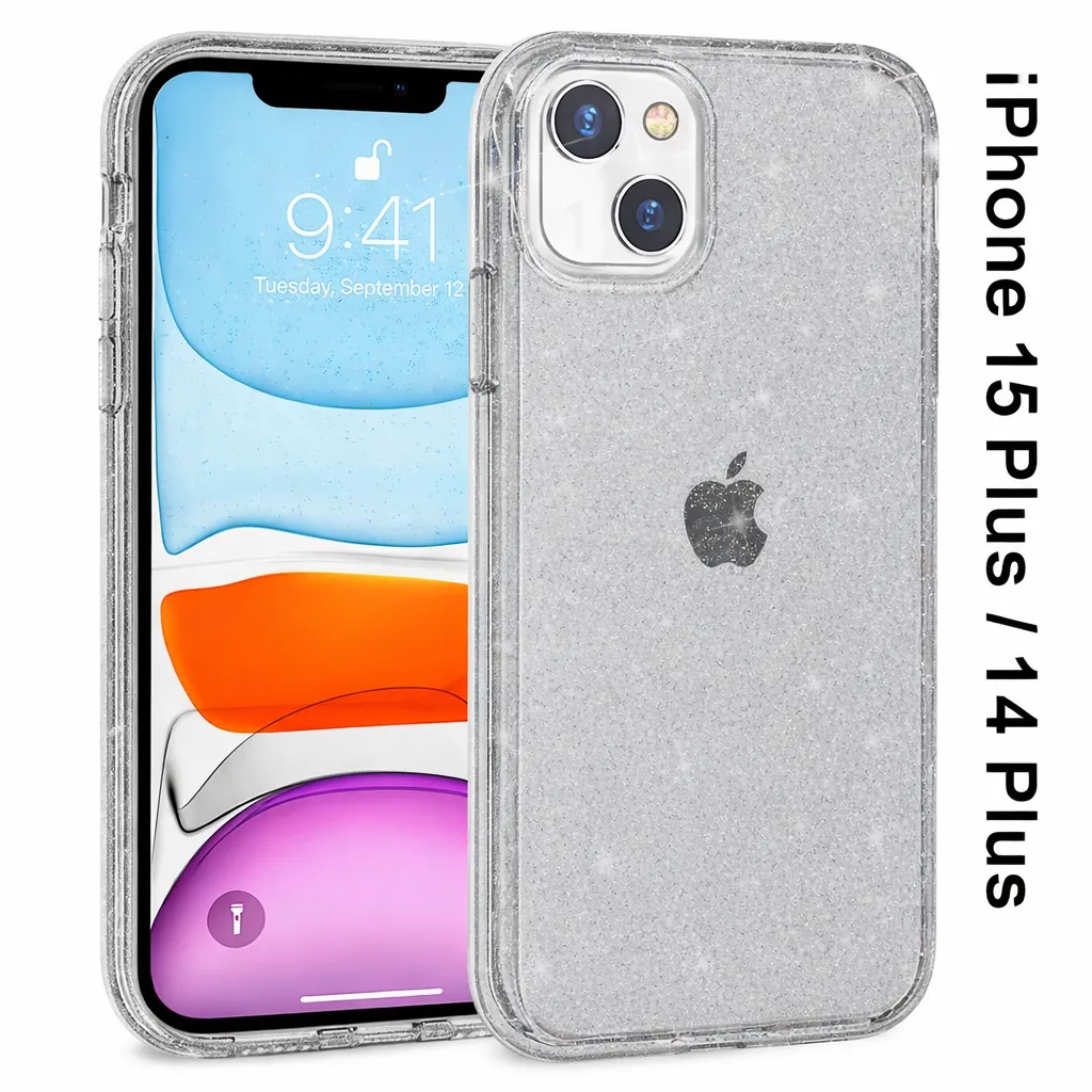 OTCR Smoke Sparkly Transparent Armor for Apple iPhone 14 Plus (6.7)