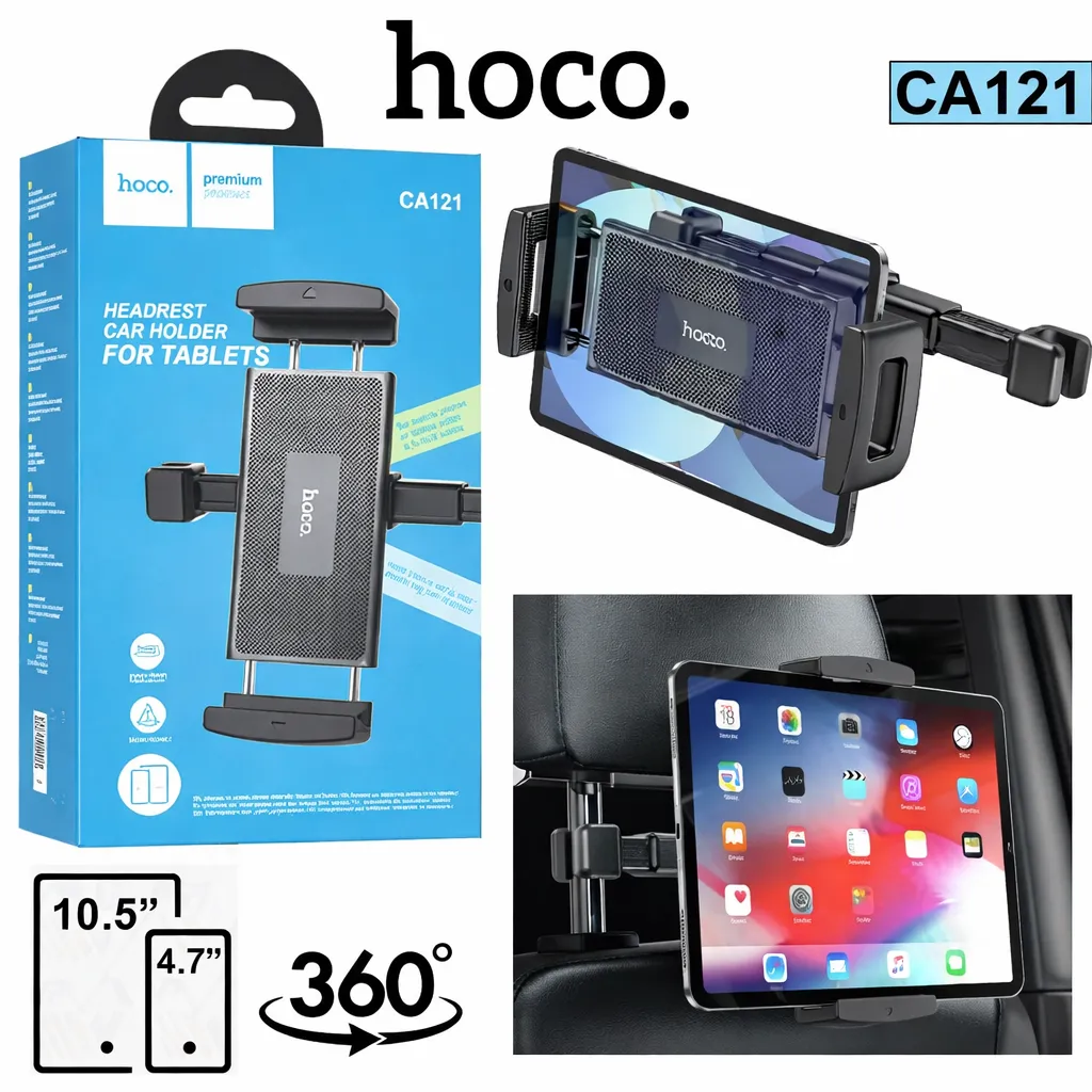 CPH Hoco Clip Mount Backrest Car Holder Phone Holder CA121 Black