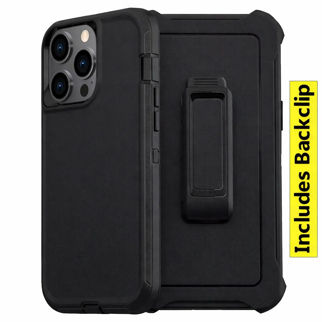 OTDR Black Triple Protection W/ Clip for Apple iPhone 14 Pro Max (6.7)