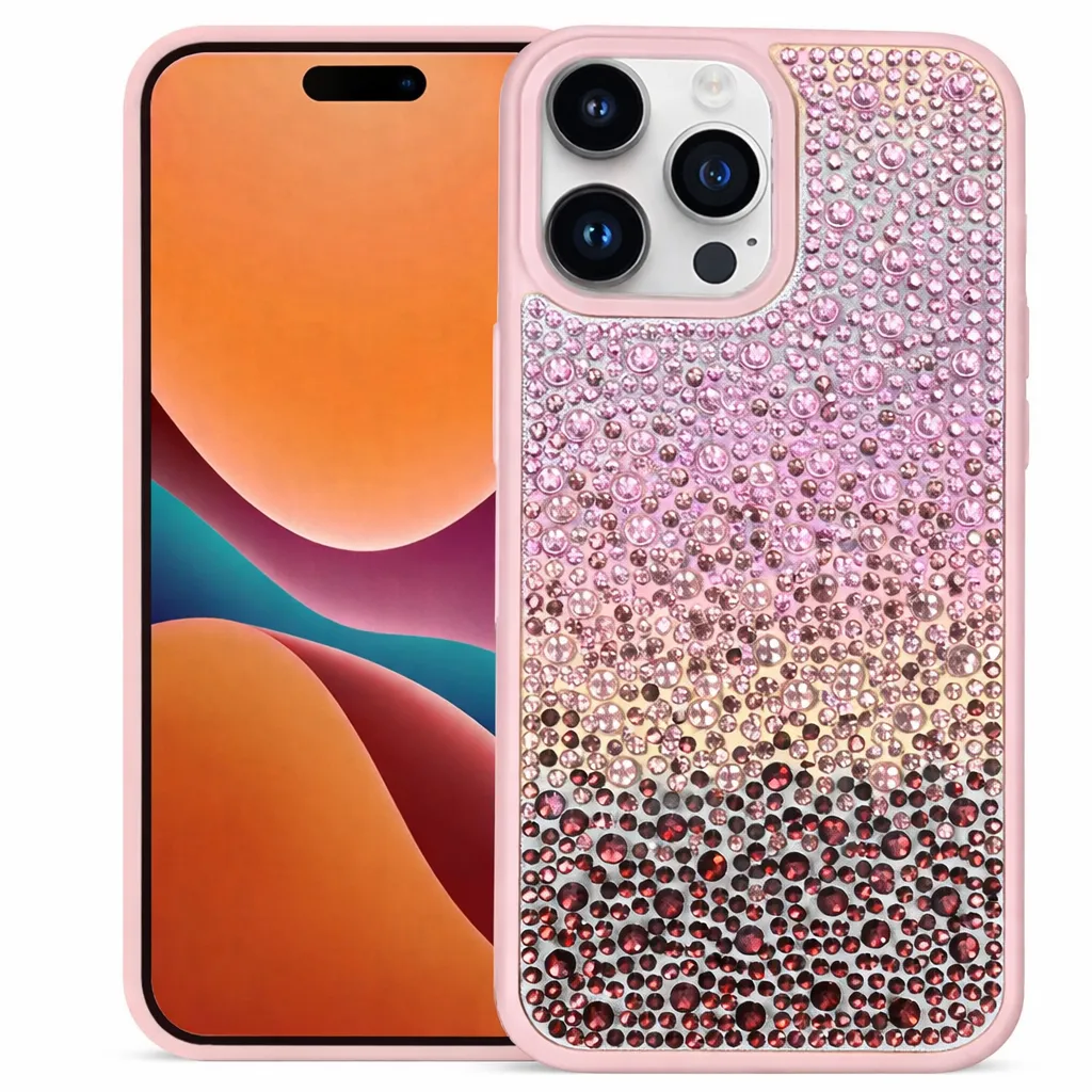 OTCR Light Purple 2 Tone Rhinestone for Apple iPhone 14 Pro Max (6.7)