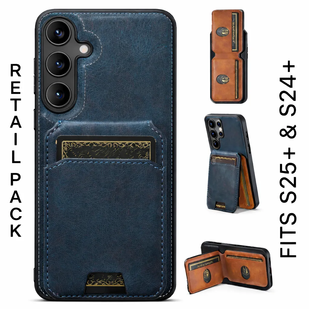 OTCR Navy Stealth Wallet Case for Samsung Galaxy S25 Plus