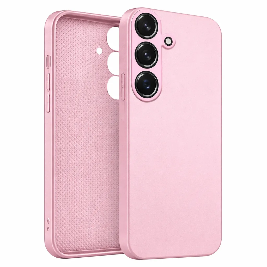 OTCR Rose Gold AG Glass Case for Samsung Galaxy S25 Plus