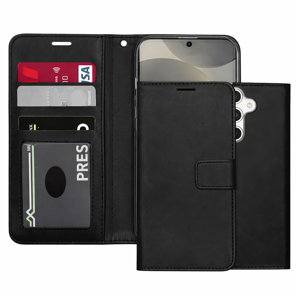 POU Black Photo ID Wallet for Samsung Galaxy S25 Plus