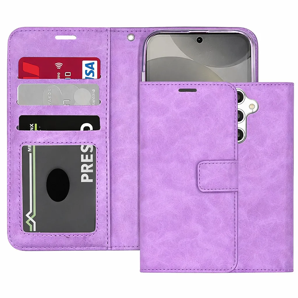 POU Purple Photo ID Wallet for Samsung Galaxy S25 Plus