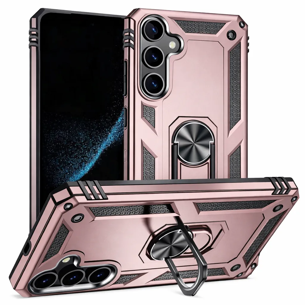 OTCR Rose Gold Anti-Drop Hybrid Case for Samsung Galaxy S25 FE