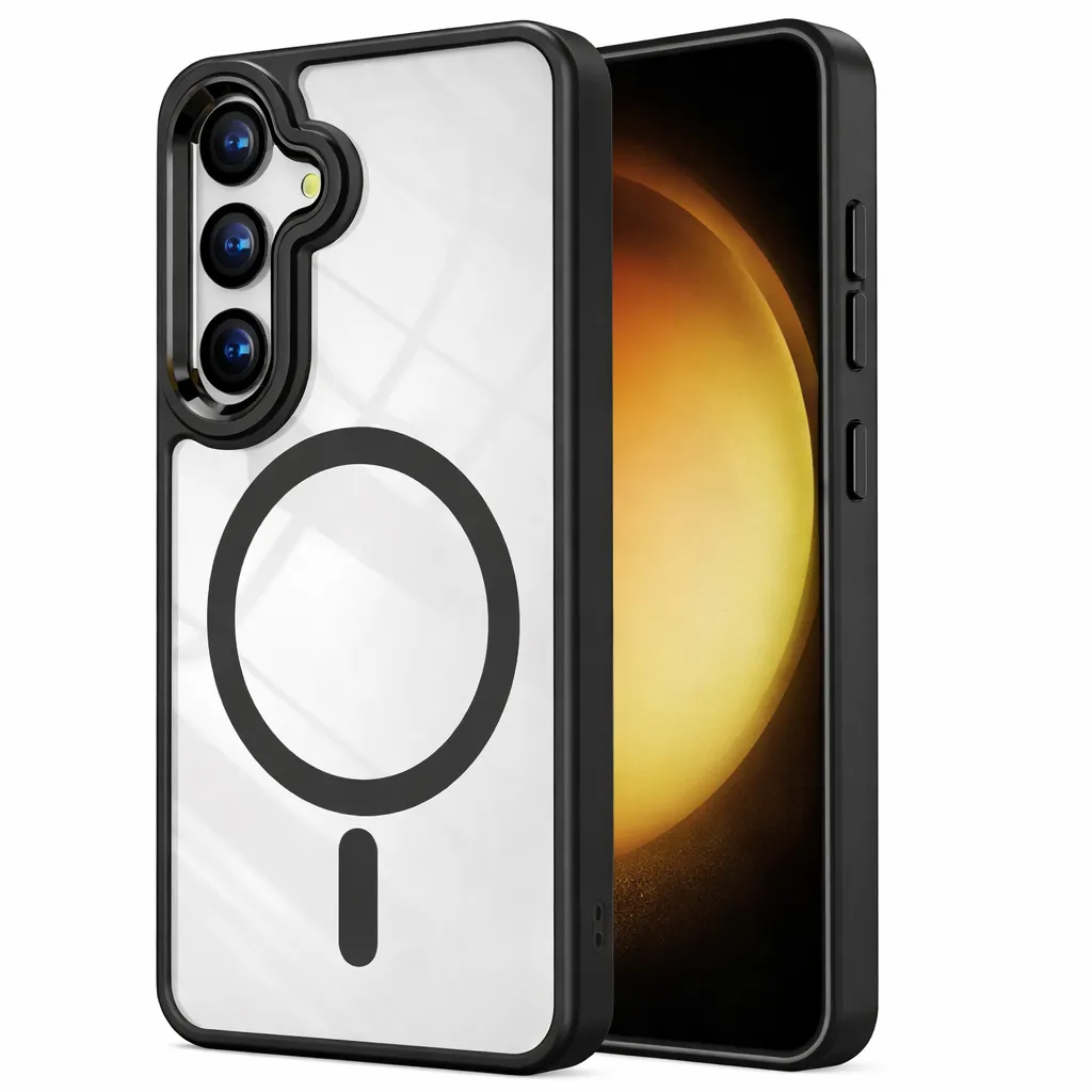 OTCR Black Magsafe Matt Ultra Hybd Case for Samsung Galaxy S25 FE