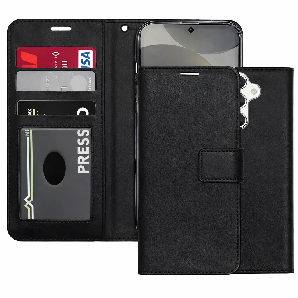 POU Black Photo ID Wallet for Samsung Galaxy S25 FE