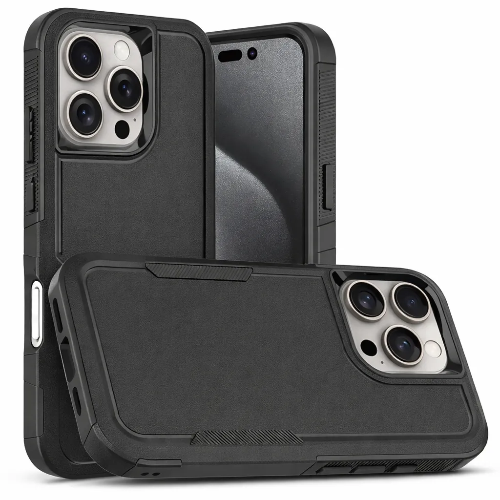 OTCR Black Comm Lite Case for Apple iPhone 16 Pro Max