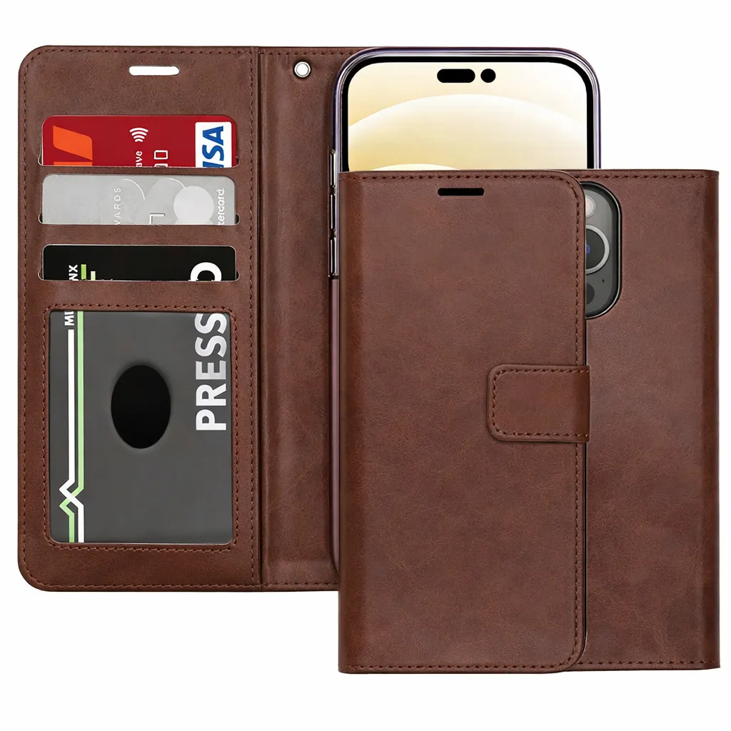 POU Brown Photo ID Wallet for Apple iPhone 16 Pro Max