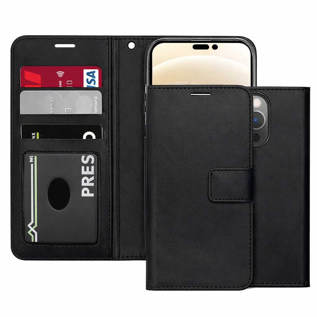 POU Black Photo ID Wallet for Apple iPhone 16 Pro Max
