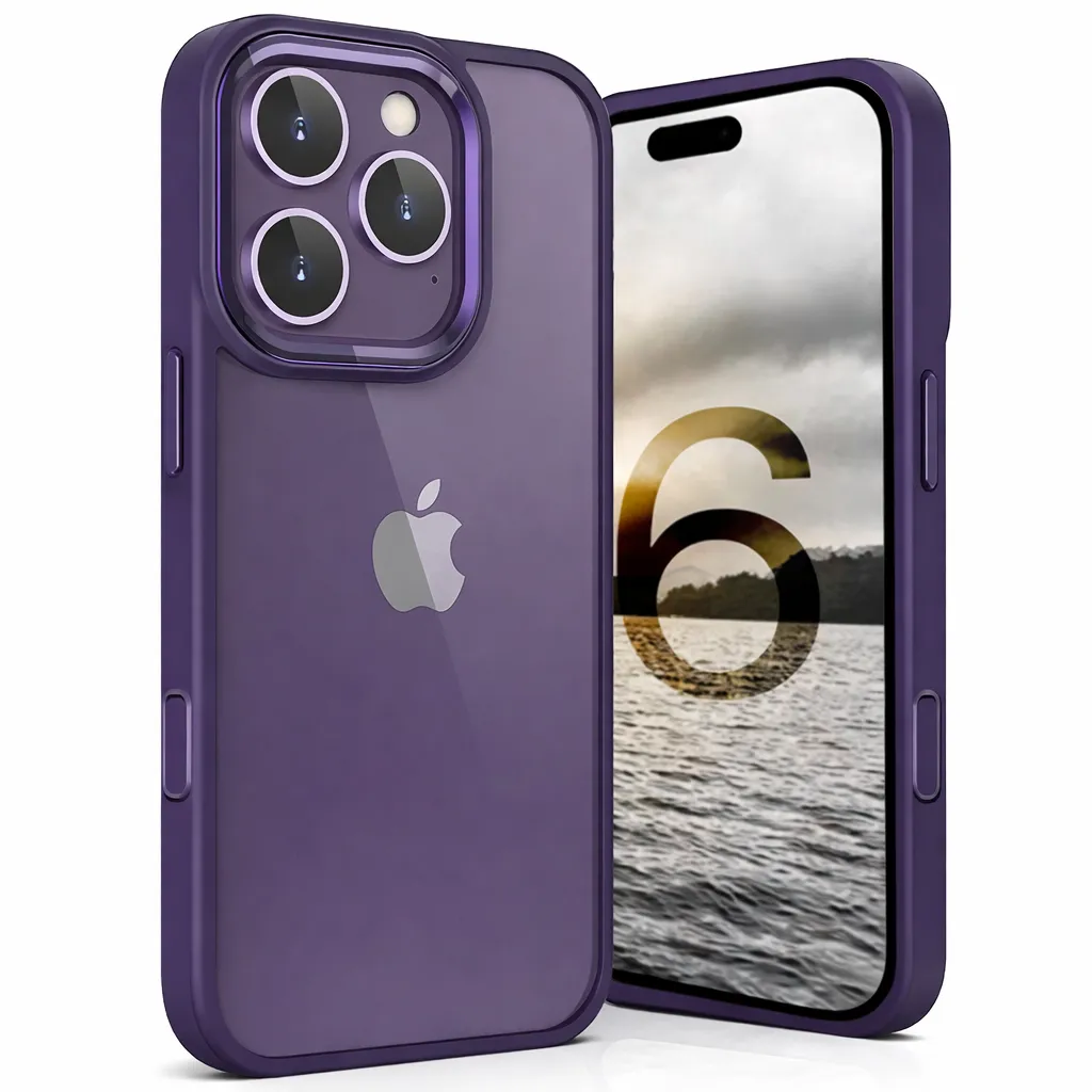 OTCR Deep Purple Matt Ultra-Hybrid Case for Apple iPhone 16 Pro Max