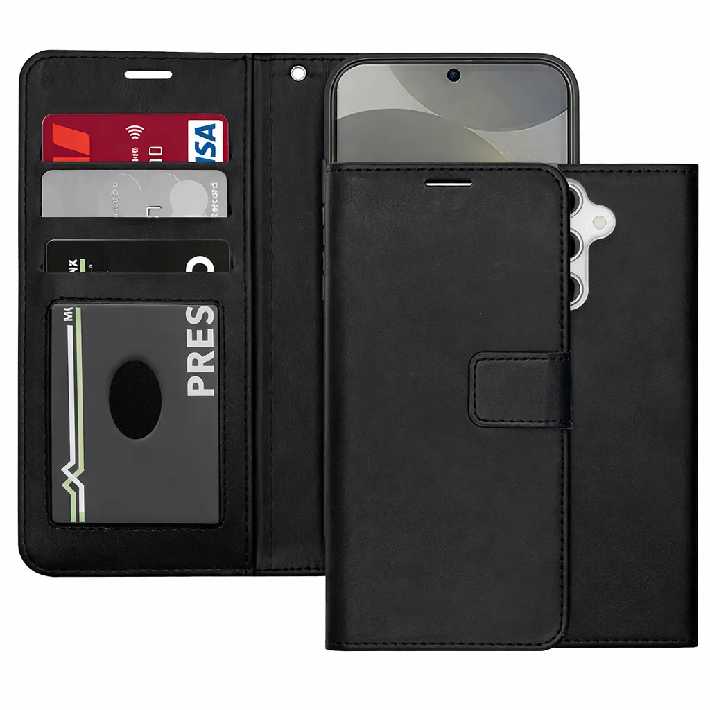 POU Black Photo ID Wallet for Samsung Galaxy S25