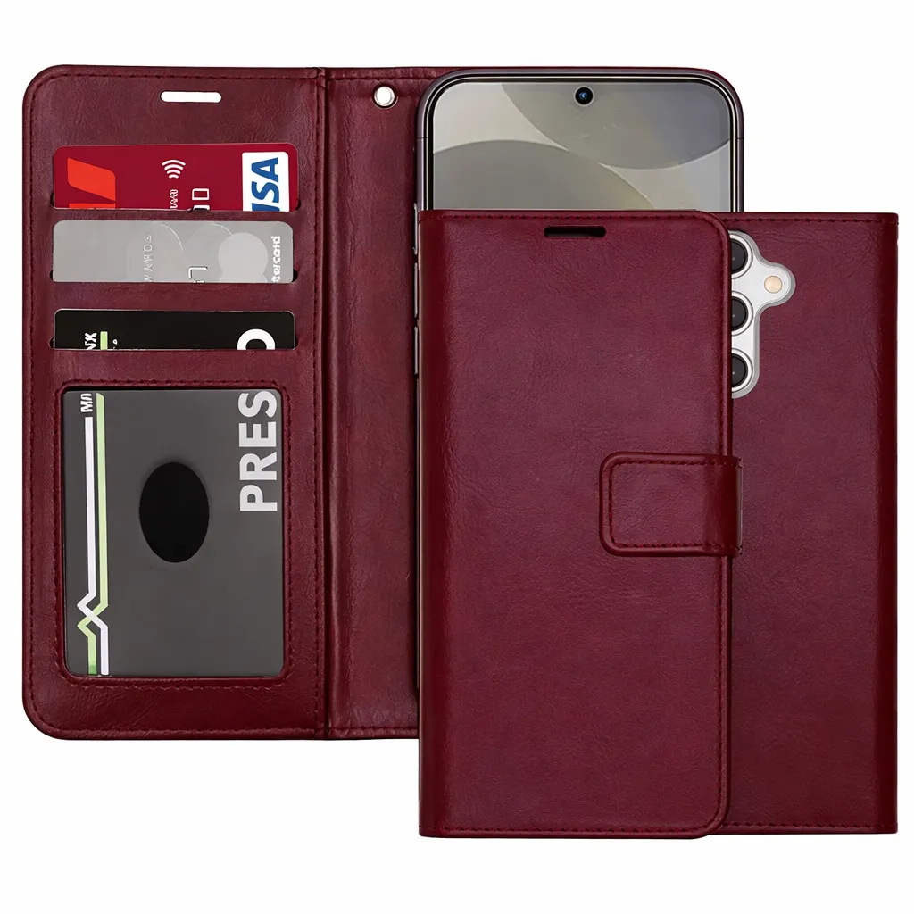 POU Wine Photo ID Wallet for Samsung Galaxy S25