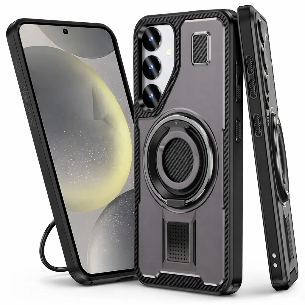 OTCR Grey Ring Grip and Stand for Samsung Galaxy S25