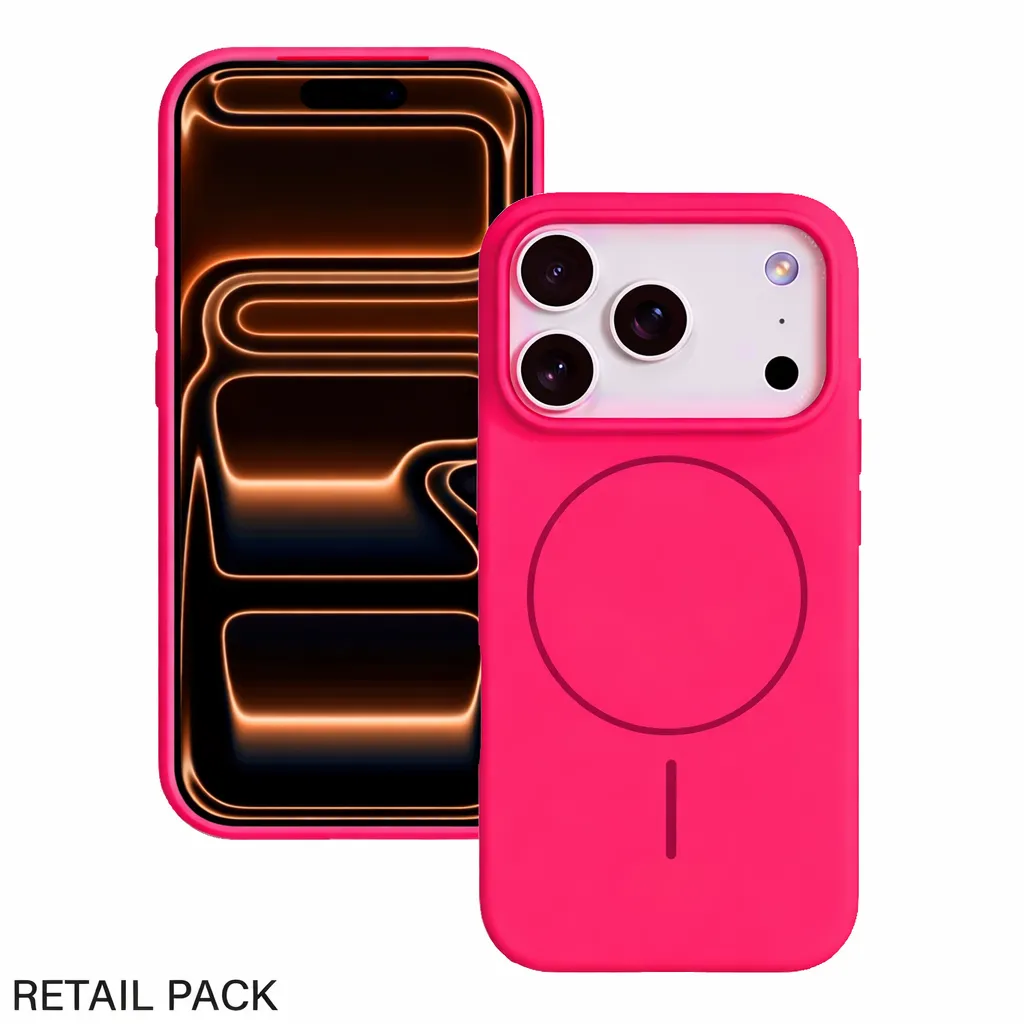 TPU Hot Pink MagSafe Vibrant Silicone Case for Apple iPhone 17 Pro