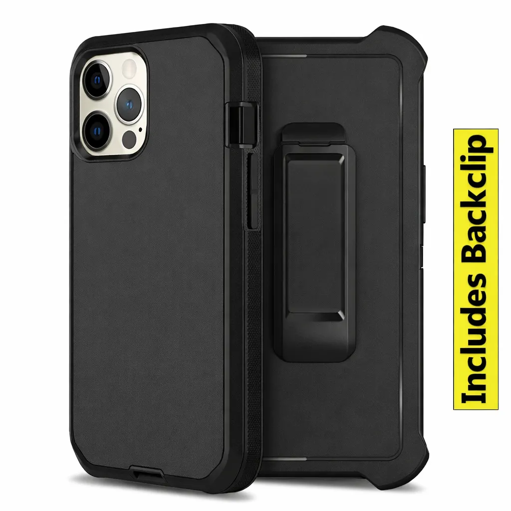 OTDR Black Triple Protection W/ Clip for Apple iPhone 13 Pro Max (6.7)