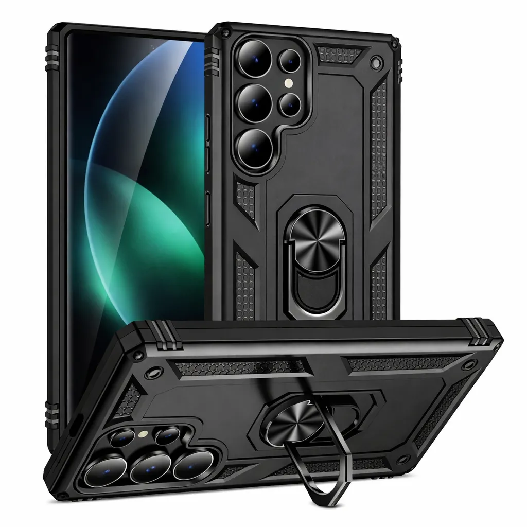 OTCR Black Anti-Drop Hybrid Case for Samsung Galaxy S25 Ultra