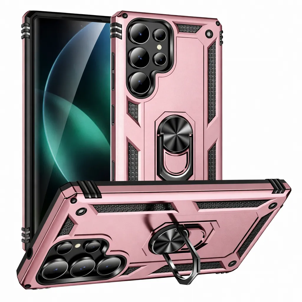 OTCR Rose Gold Anti-Drop Hybrid Case for Samsung Galaxy S25 Ultra