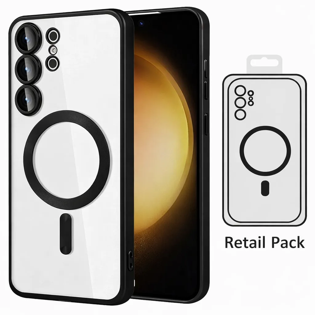 TPU Black Electro Matt Magsafe Case for Samsung Galaxy S25 Ultra