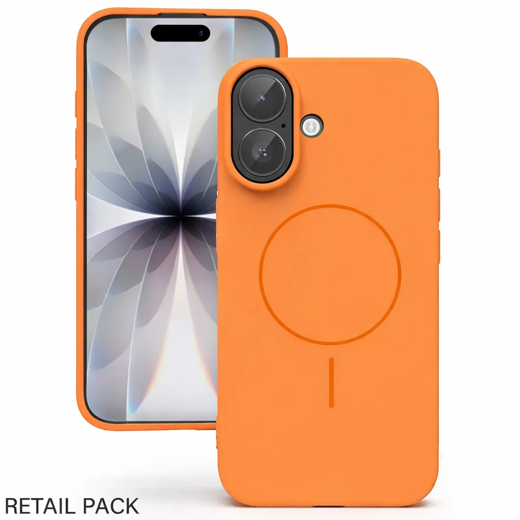 TPU Orange MagSafe Vibrant Silicone Case for Apple iPhone 17