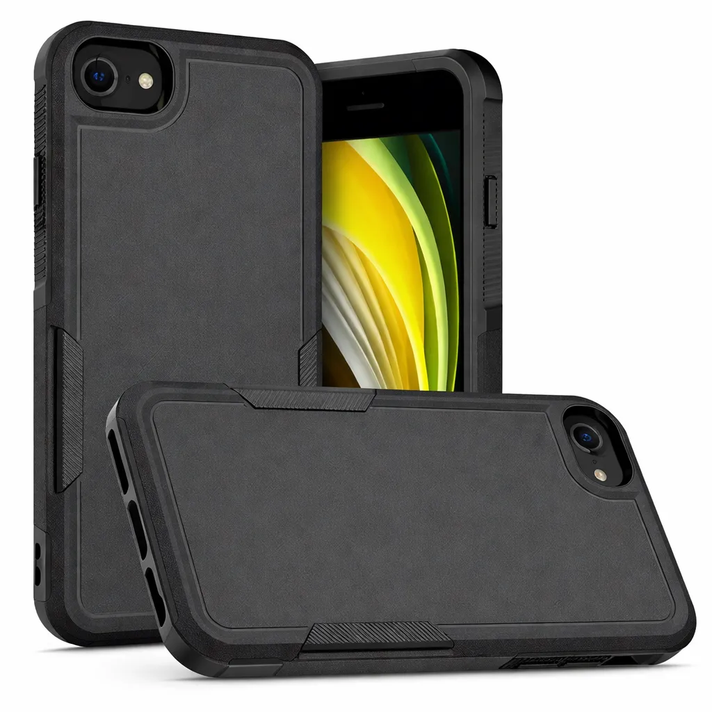 OTCR Black Comm Lite Case for Apple iPhone SE 2022 /2020/7/8