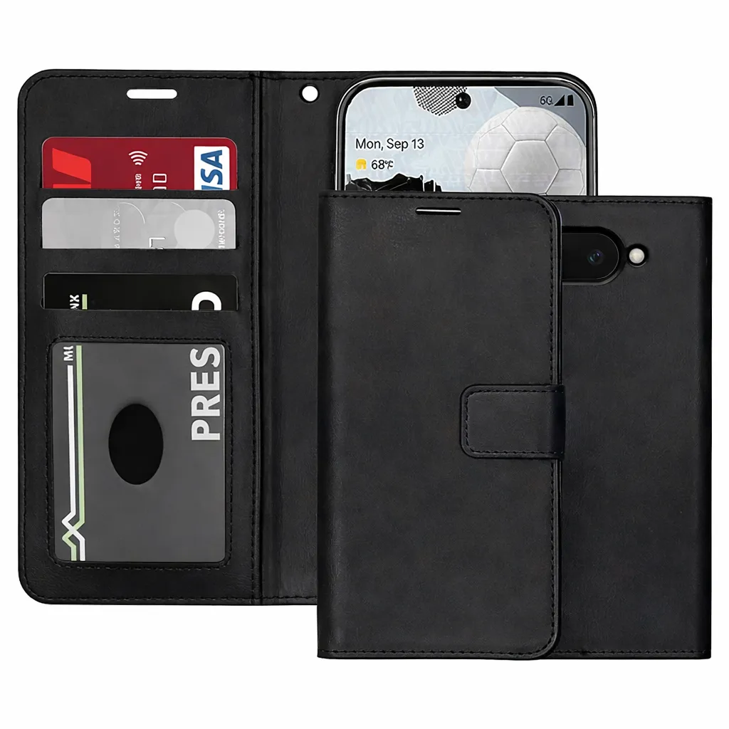 POU Black Photo ID Wallet for Google Pixel 9A