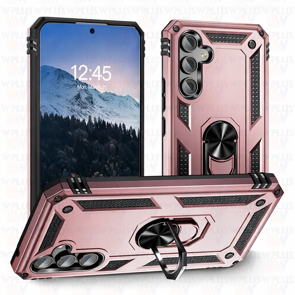 OTCR Rose Gold Anti-Drop Hybrid Case for Samsung Galaxy S24 FE