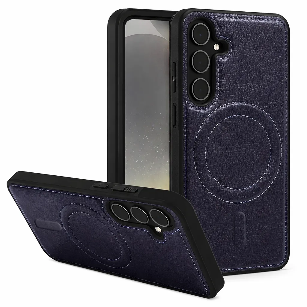 OTCR Navy Engraved MagSafe Case for Samsung Galaxy S24 FE