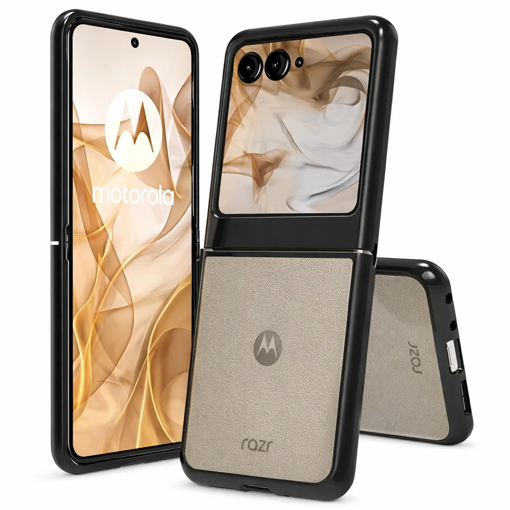OTCR Black Acrylic Case for Motorola Moto Razr (2025)