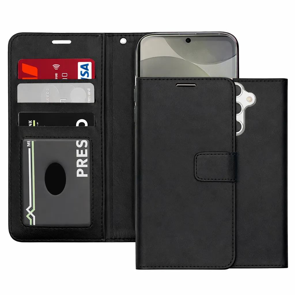 POU Black Photo ID Wallet for Samsung Galaxy S24 FE