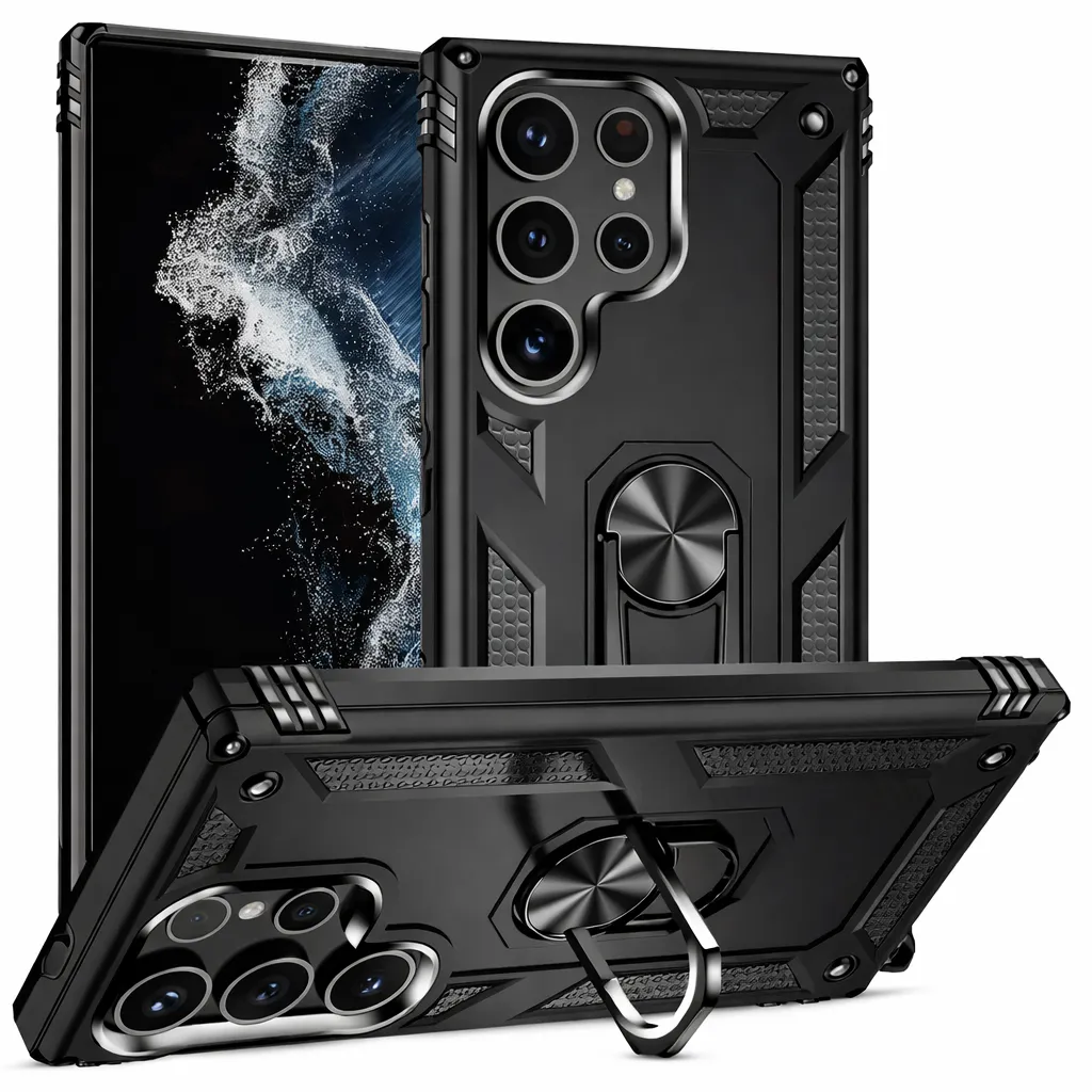 OTCR Black Anti-Drop Hybrid Case for Samsung Galaxy S24 Ultra