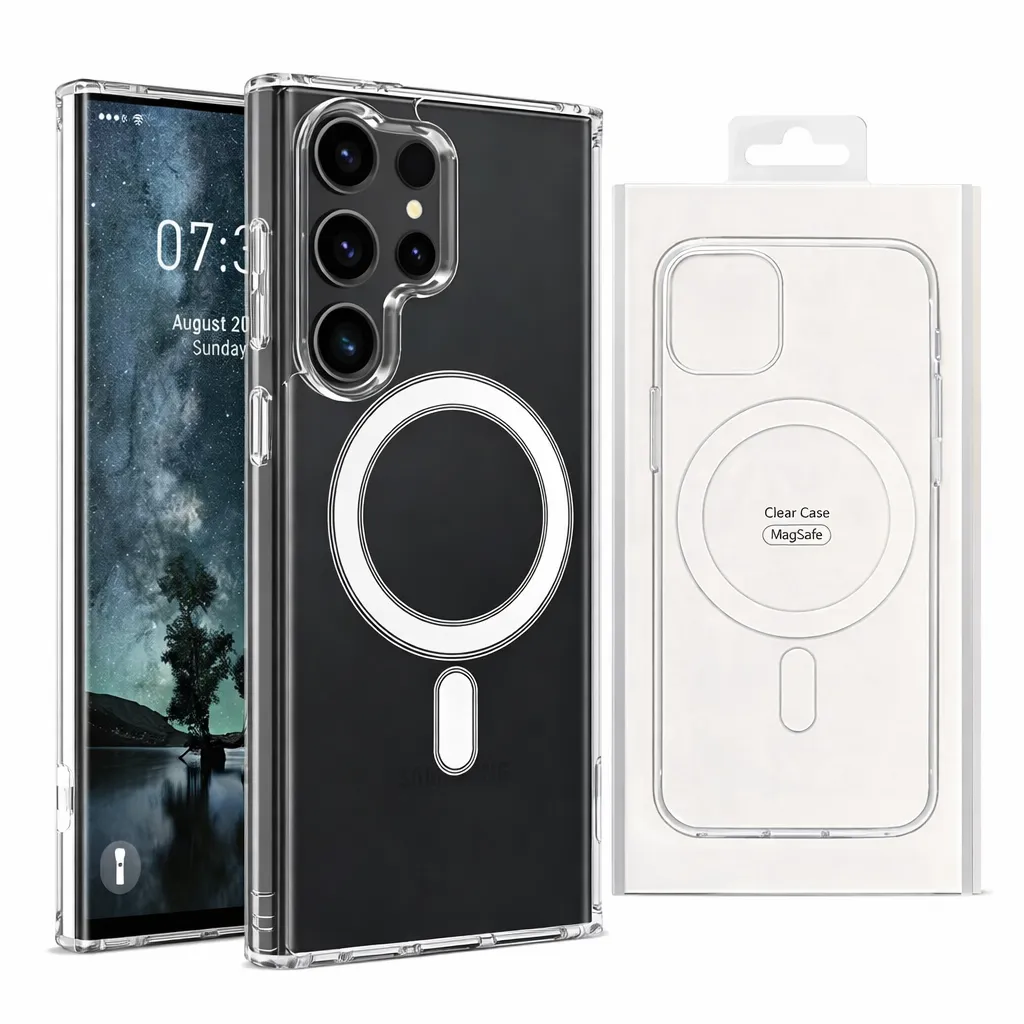 OTCR Clear Transparent Magsafe Case for Samsung Galaxy S24 Ultra