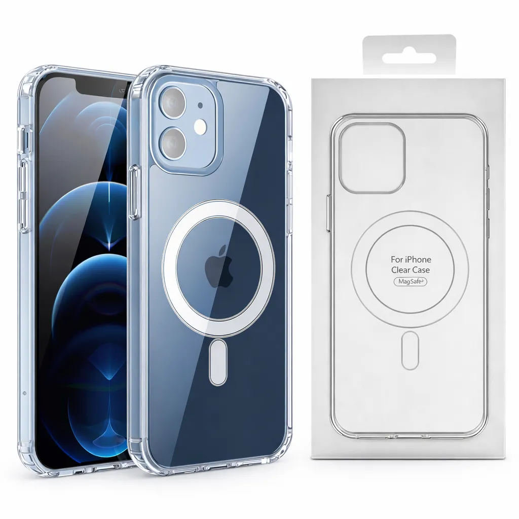 OTCR Clear Transparent Magsafe Case for Apple iPhone 12 /12 Pro (6.1)