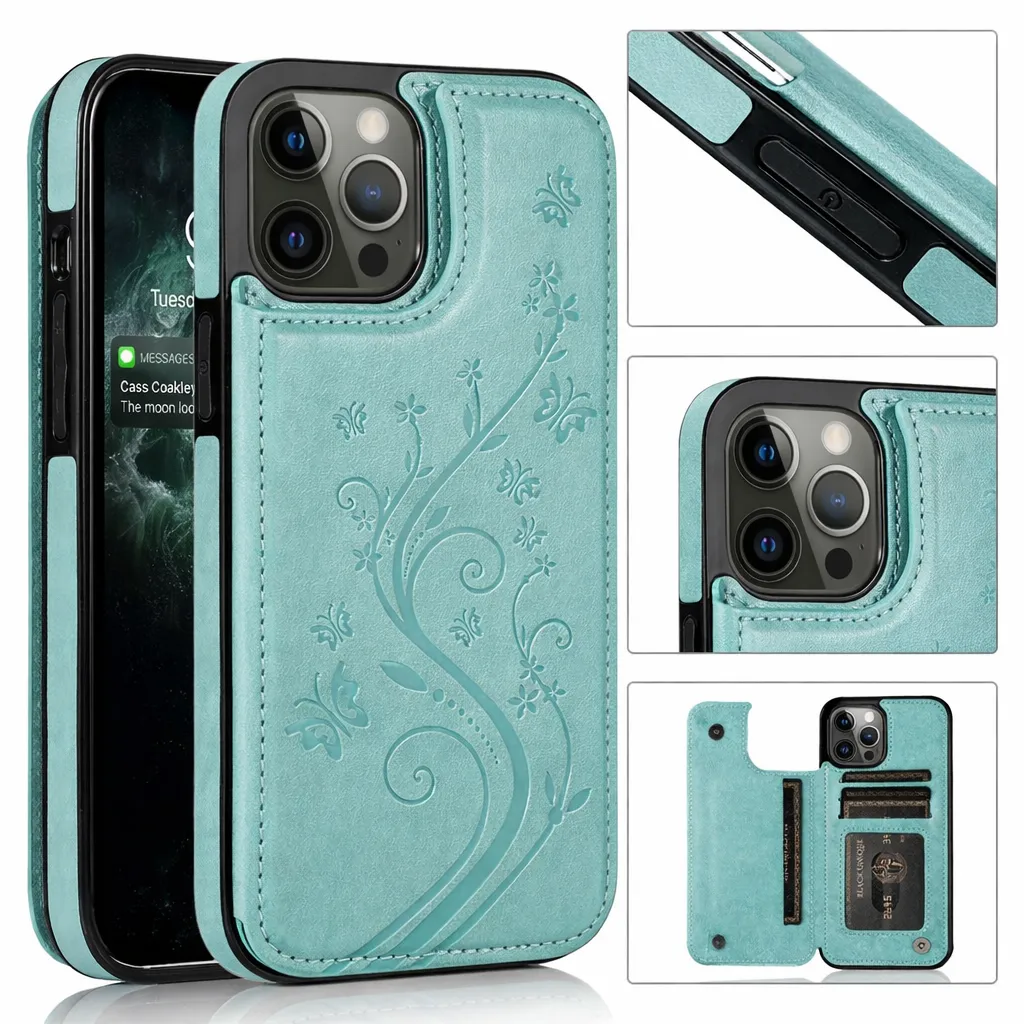 OTCR Teal Self Printed Slim Design Case for Apple iPhone 14 Pro (6.1)