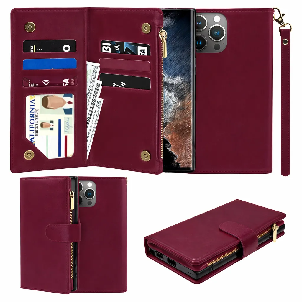 POU Wine Clutch detachable wallet for Apple iPhone 14 Pro (6.1)