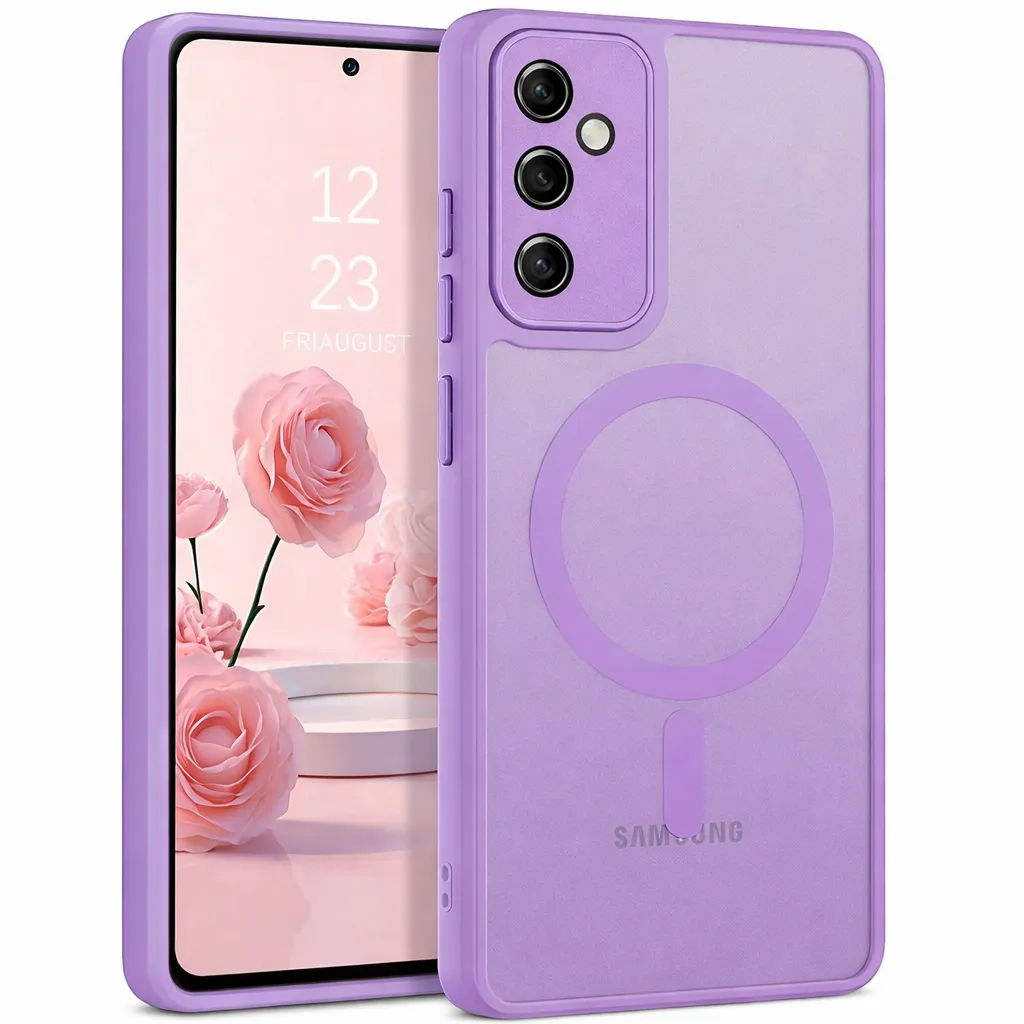 OTCR Light Purple Matt Rubberized Magsafe Case for Samsung Galaxy A16