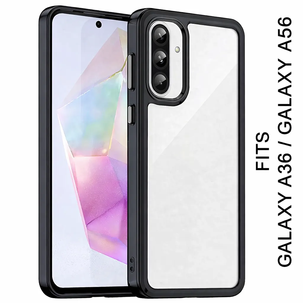 OTCR Black Acrylic Case for Samsung Galaxy A36