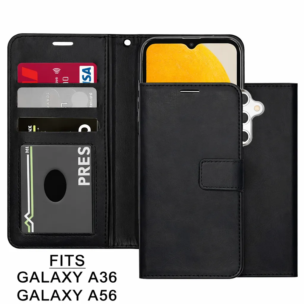 POU Black Photo ID Wallet for Samsung Galaxy A36